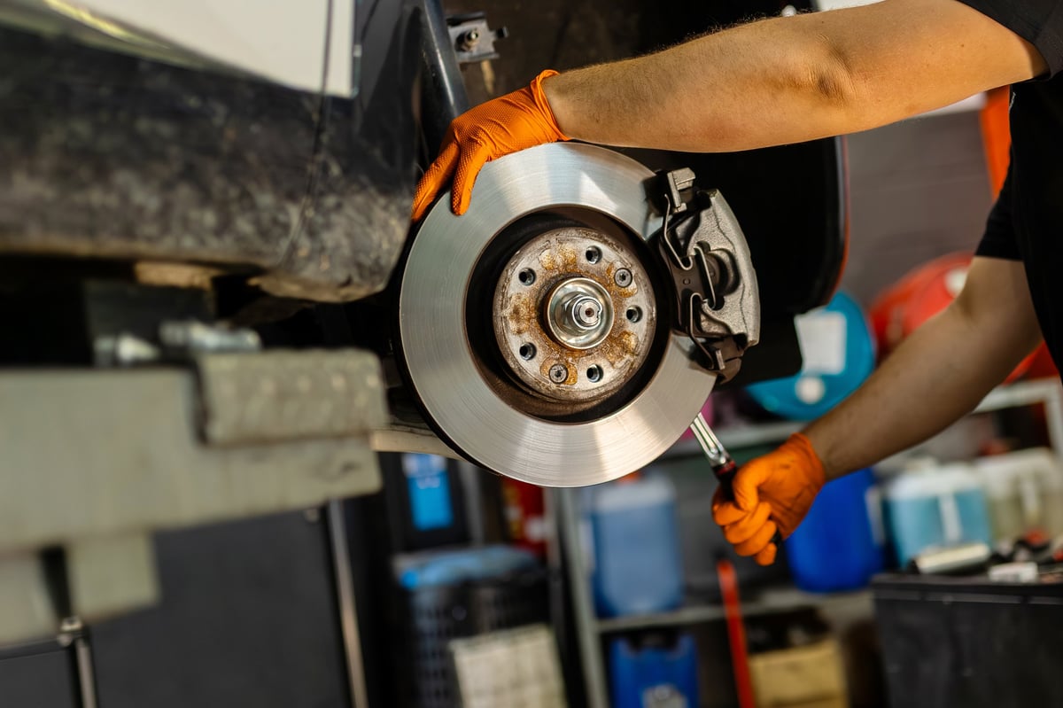 Brake inspection at Brothers Auto Care in Lubbock